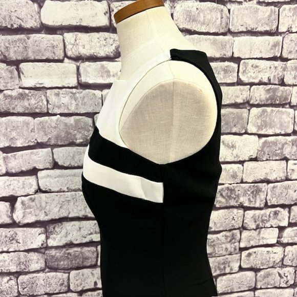 CDC Vintage Black & White Sleeveless Dress Size 8 - Picture 5 of 9
